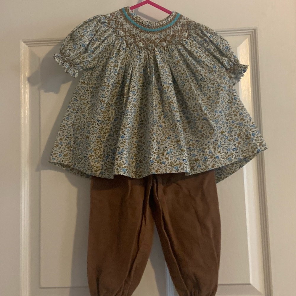 Remember Nguyen 24M smocked top with light weight corduroy pants. Like new